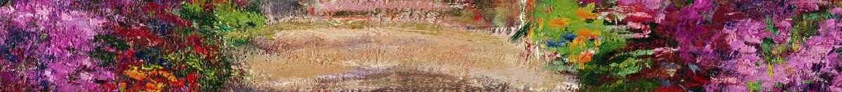 Cesta v Monetově zahradě, Giverny, 1902 (Claude Monet), Detail: Sonniger Gartenweg