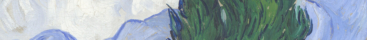 Pšeničné pole s cypřiši (Vincent van Gogh), Detail: Flammende Zypresse