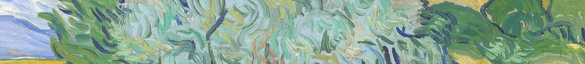 Pšeničné pole s cypřiši (Vincent van Gogh), Detail: Silbriger Busch und Ähren