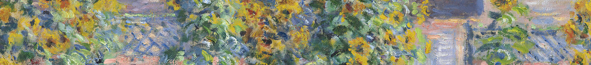 Umělcova zahrada ve Vétheuil, 1880 (Claude Monet), Detail: Sonnenblumen vor blauem Himmel