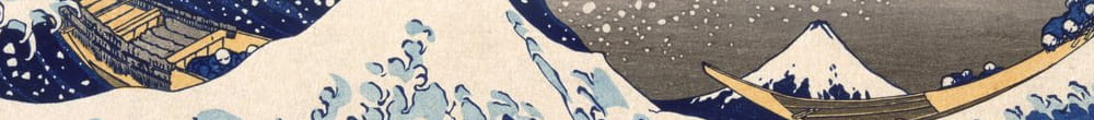 Velká vlna z Kanagawy ze série '36 pohledů na Mt. Fuji', 1831 (ručně kolorovaný dřevotisk) (Katsushika Hokusai)