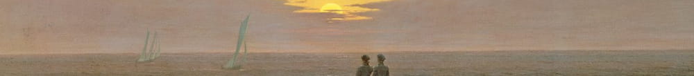 Měsíc stoupá nad mořem (Caspar David Friedrich)