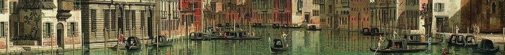 Canal Grande, Benátky, pohled na jihovýchod, s Campo della Carità vpravo, 30. léta 18. století. (Giovanni Antonio Canal)