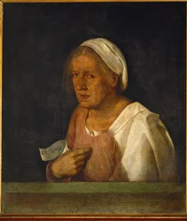 Stará žena (malba na plátně)