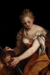 Judith s hlavou Holoferna, detail