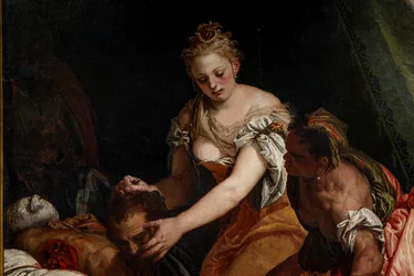 Judith s hlavou Holoferna, detail