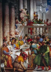 Svatba v Káně, detail: Hostina knížat. Freska Paola Veroneseho (1528-1588), Ec. Fri.