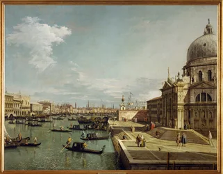 Vstup na Canal Grande a kostel Maria Salute v Benátkách (malba na plátně)