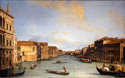 Vue du Grand Canal (Benátky, Itálie) (Pohled na Canal Grande) - Malba Giovanni Antonia Canal dit Canaletto (1697-1768), olej na plátně (45x73 cm)