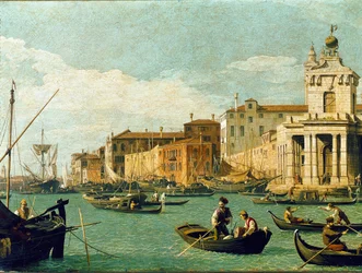 Punta della Dogana a Giudecca Canal, Benátky (olej na plátně
