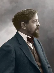 Francouzský skladatel Claude Debussy (1862-1918) - Portrét francouzského skladatele Clauda Debussyho (1862-1918) 1908 - foto Nadar - digitální kolorování