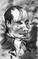 Portrét Baudelaira - kresba Nadar