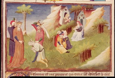 Poprava v Afghánistánu, asi 1410-12 (tempera na pergamenu)