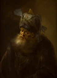Portrét muže v turbanu (olej na plátně)