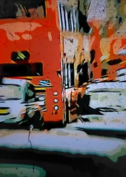 Oranžový městský autobus