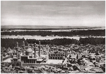 Kadhimiya, svaté město poblíž Bagdádu, z letadla, Irák, 1925