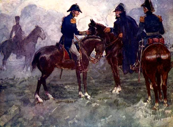 Teprve po bitvě se Blucher a Wellington setkali, 1815, 1905