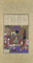 Zal odhaluje tajemství mágů, Folio 87v z Shahnama Book of Kings..., c1525.