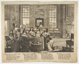 The Foolish Virgins Conversing, střední až konec 17. století.