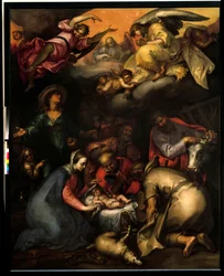 Obraz Klanění pastýřů od Abrahama Bloemaerta (1564-1651) 1612 Ne. 2,87x2,29 m Paříž, Musee du Louvre