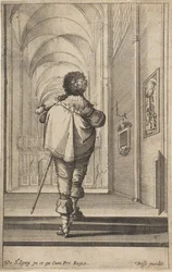 Džentlmen viděný zezadu, jak jde do kostela, ca. 1629.