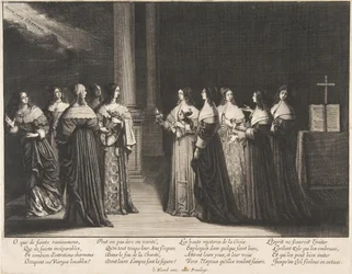 Moudré panny odmítají ropu pošetilým pannám, ca. 1635.