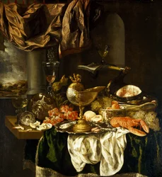 Zátiší s krajinou, 1650s