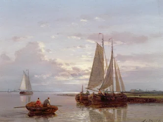 Lodě na řece Scheldt (panel)