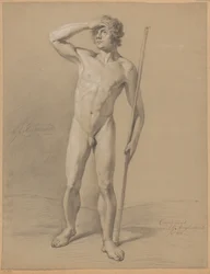 Stojící mužský akt, při pohledu zepředu (1. cena 1810)