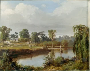 Řeka s plachetnicí (Australský venkov, oblast Melbourne)