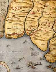 Přístav Palos, Abraham Ortelius (1528-1598), deska