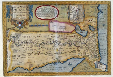 Mapa starověkého Egypta - Abraham Ortelius, Antverpy