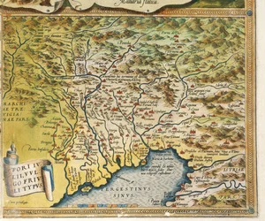 Mapa regionu Friuli Venezia Giulia, z Theatrum Orbis Terrarum od Abrahama Orteliuse