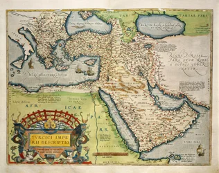 Mapa Turecka z Theatrum Orbis Terrarum od Abrahama Orteliuse