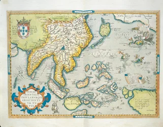 Mapa Indie, z Theatrum Orbis Terrarum od Abrahama Ortelia
