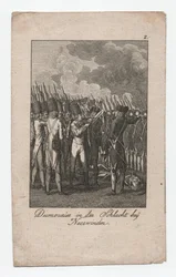Dumouriez v bitvě u Neerwindenu, asi 1795 (rytina)