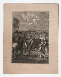 Napoleon v Egyptě, asi 1795 (rytina)