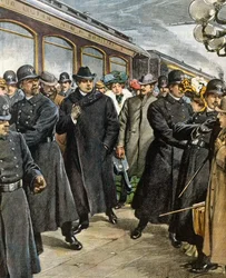 Příjezd italského skladatele Pietra Mascagniho (1863-1945) do New Yorku