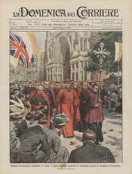 Závěr eucharistického kongresu v Londýně, papežský legát uděluje požehnání?