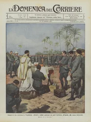 Epizody válečného života v Tripolitanii, důstojníci a vojáci pomáhající na opevněných místech?