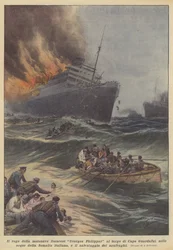 Zapálení francouzské motorové lodi Georges Philippar u mysu Guardafui ve vodách ?