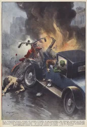 Při prudké srážce motocyklu a ?