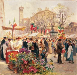 Itálie, Milán, Květinová výstava na Piazza Sant