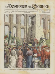 Připomínka bitvy o Volturno, před kostnicí v Ponti Della Valle