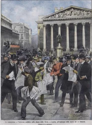 Den poté, co zemřel král Edward VII., den po smrti krále Edwarda VII. Ilustrace Achille Beltrame. května 1910.