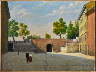 Porta Bologna v Modeně (olej na plátně)
