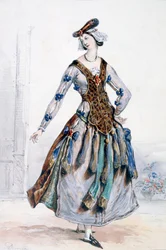 Mademoiselle Sophie, návrh kostýmů pro operu, c1820-1857