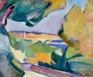 Středomořská krajina, kolem roku 1907 (olej na plátně)