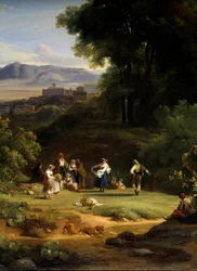 Krajina inspiruje pohledem na Frascati. Obraz Achille Michallon