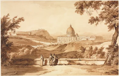Pohled na St. Peters, Řím, c. 1817-1820.